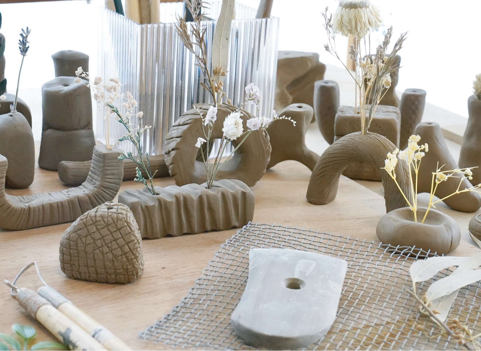 ドライフラワー用の一輪挿しを作る陶芸ワークショップBY 木村の森